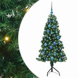 vidaXL Hoek Kunstkerstboom met 150 LED Groen 150 cm PVC en Metaal