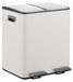 Poubelle à 2 compartiments, chacun 15 litres, blanc-argent, avec bacs intérieurs