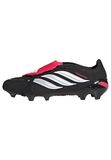 adidas Predator League Fold-Over Tongue Firm Ground Football Boots Shoes, Core Black/Ftwr White/Lucid Red, 47 1/3 EU