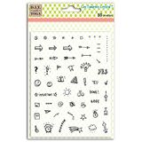 Toga TPG35 - vel van 55 stempels, kristallen pictogrammen, bullet journal, transparant, siliconen 14 x 18 x 0,5 cm