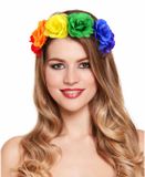 Henbrandt Regenboog kleuren diadeem - bloemen hoofdband - PRIDE - dames