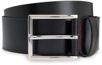 HUGO Leren Riem Giaspo Sz40 Belt W105 Black Zwart