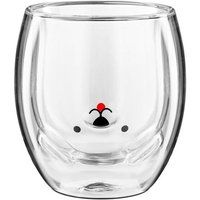 Dubbelwandig glas Puppy koffie- en theekopje originele hond witte mok