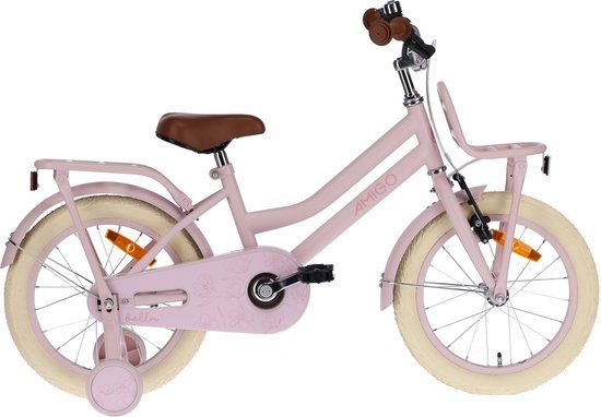 AMIGO Bella Meisjesfiets 12 Inch - Roze - Kinderfiets met Zijwieltjes