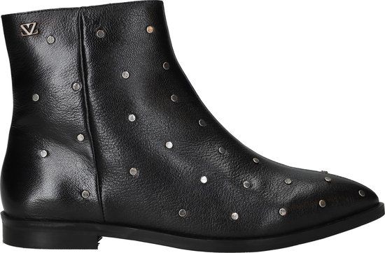 Lazamani Dana Dames Enkellaarsjes Leer Black - Maat 39