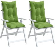 vidaXL Stoelkussens 2 st hoge rug 120x50x7 cm stof gemêleerd groen