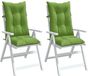 vidaXL Stoelkussens 2 st hoge rug 120x50x7 cm stof gemêleerd groen