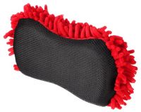 Car Detailing Wash, 1 autospons, 24 x 12,5 x 6 cm, zwart en rood, reinigen en wassen van de auto, voor binnen en buiten, autoreiniging, dashboard, huishoudelijke reiniging