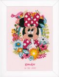 Vervaco Disney Minnie Mouse Geboorte Borduurpakket Oudroze Stof