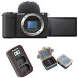 Sony ZV-E10 II Zwart + Kingma batterij (NP-FZ100) + Kingma acculader