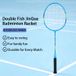 Double Fish JinQue Raquettes de badminton légères et durables Set de doubles Bleu 1308 avec housse, 2 raquettes, volants non inclus