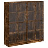 vidaXL Boekenkast met deuren, gerookt eikenfineer, 136x37x142 cm