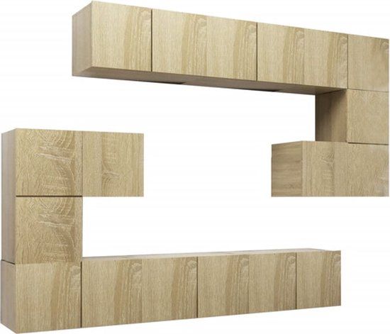 vidaXL 10-delige Tv-meubelset bewerkt hout sonoma eikenkleurig