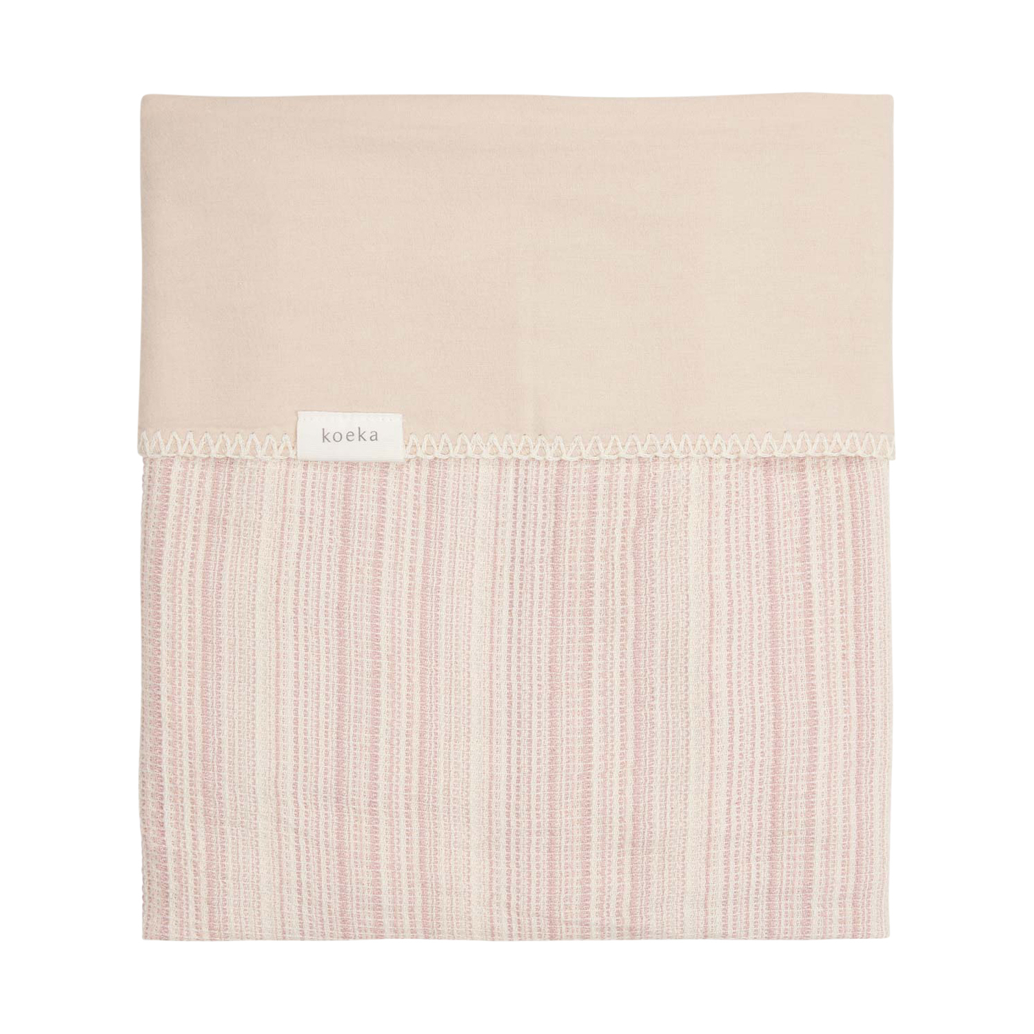 Koeka Maui Flanel Ledikantdeken Old Pink / Soft Sand roze