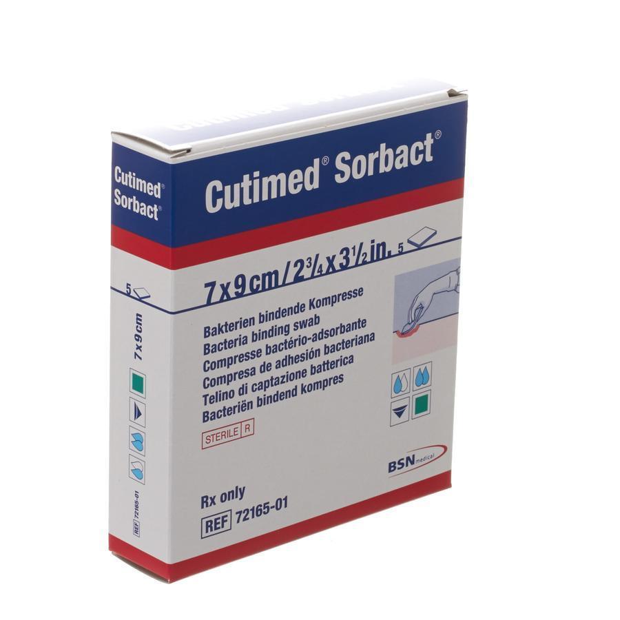 Cutimed Sorbact 7 cmx 9 cm 5 stuks