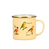 Esschert Design Mok Vogels 500 Ml Rvs Crème