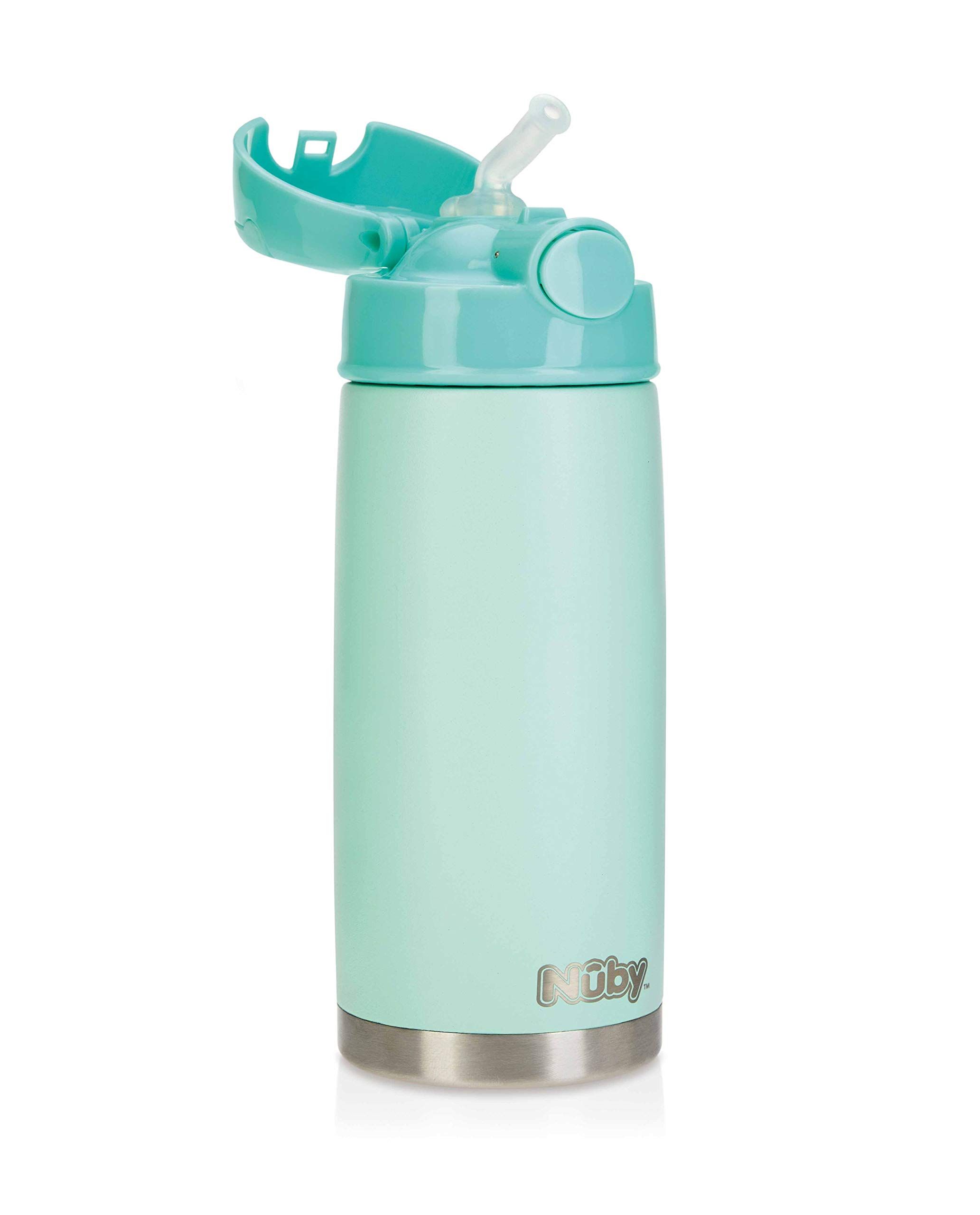 Nuby Nûby - pastelkleurige thermosbeker van roestvrij staal - 420 ml - groen - 2 jaar +