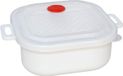 Gerimport Magnetronschaal met deksel/ventiel - 1.7 liter - kunststof - opwarm pot - 18,5 x 18,5 cm