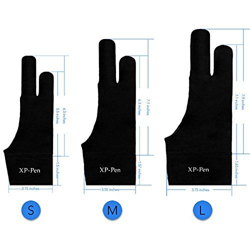 XP-Pen Elastische Lycra anti-fouling handschoen voor grafisch tablet/pendisplay/lichtbak (L)