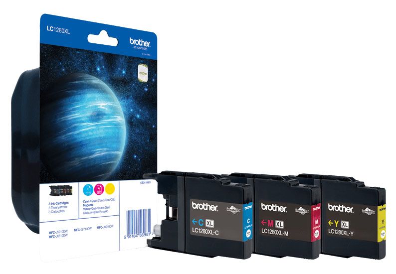 Brother LC-1280XLRBWBP - Inktcartridge pakket - Cyaan / Magenta / Geel - 3 stuks