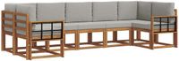 vidaXL - Hoek loungeset - 7 zitplekken - Naturel en lichtgrijs