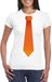Bellatio Decorations Wit t-shirt met oranje stropdas dames - Oranje Koningsdag/ Holland supporter kleding M