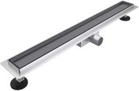 Fortifura Galeria douchegoot - 180cm - tegelrooster - vloerflens - PVD - geborsteld gunmetal (antraciet)