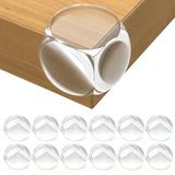 Randbescherming voor baby's, 12 stuks, hoekbescherming, randbescherming, transparant, voor meubels, veiligheid kinderen, voor kantoor, wieg, open haard, tafel, rond