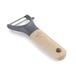 LACOR 68198 Aardappelschiller, groenten en fruit, handvat van beukenhout, gekarteld lemmet van roestvrij staal, kop van polypropyleen en glasvezel, BPA-vrij, 14 cm, grijs