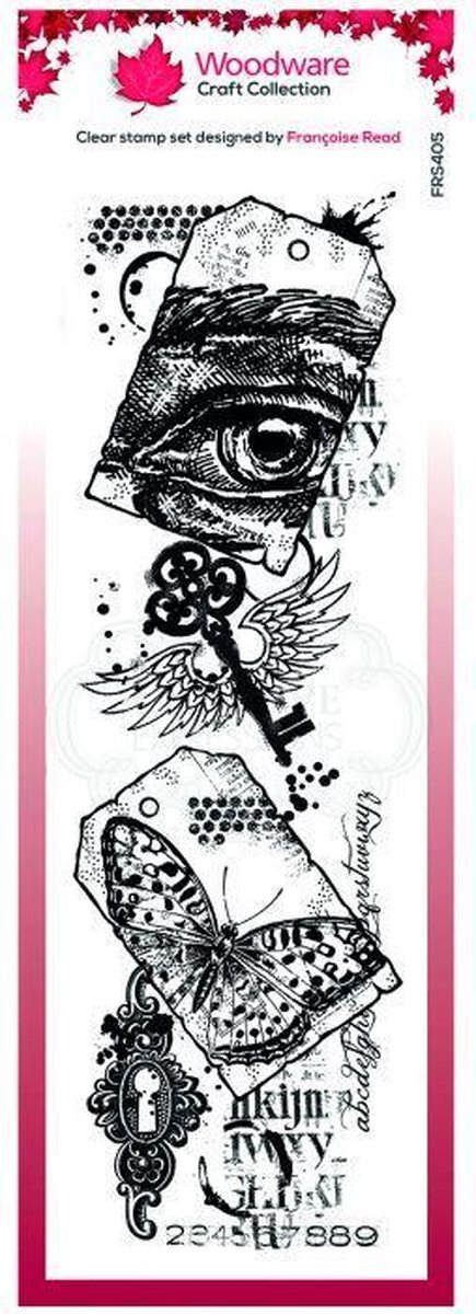Woodware Woodware Clear stamp - Labels collage - 20,3 cm x 6,6 cm - Polymeer