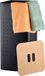 Merkloos / Sans marque Relaxdays Wasmand met Deksel, Metaal, 70 Liter, Zwart/Naturel
