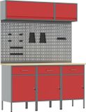 vidaXL Werkkast Set met lade, opslag en slot - 8 stuks - Rood