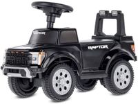 sun baby Ford Raptor - Porteur à partir de 1 an - Grands pneus tout-terrain - Lumières LED - Siège avec dossier et espace de rangement - Jusqu'à 25 kg - Noir