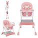 StarTech Baby hoogstoel - E500, 3-in-1, opvouwbaar, draagbaar, met bekleding, dubbel eetblad, speelgoedhouder, roze