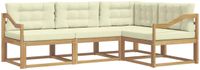 vidaXL - Buiten - bank - set - 3 - st - Wit - en - crèmekleurig - Polyester