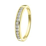 Lucardi Dames Ring Goudkleurig Zilver met Swarovski Zirkonia - Ring - Cadeau - Maat 49