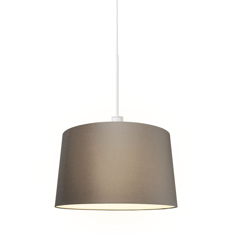 QAZQA Combi 1 Hanglamp met lampenkap 1 lichts Ã 450 mm taupe