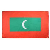 AZ FLAG Maldivische vlag 150 x 90 cm met 4 ogen, Maldivische paviljoen voor balkon of muur
