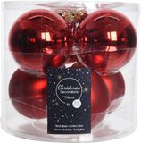 Decoris Kaemingk B.V. Kerstballen glas 8cm kerst rood