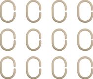 MSV Douchegordijn ringen - Kunststof - Beige - 24 stuks