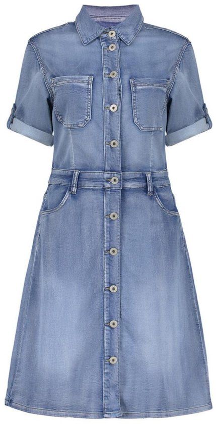 Geisha Jurk Jeans Dress 67001 10 Mid Blue Denim Dames Maat - L