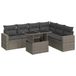 VidaXL Loungeset 7-delig met kussens, poly rotan, grijs
