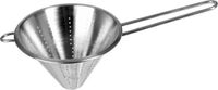 Secret de Gourmet Punt vergiet/zeef met lang handvat - zilver - 16 x 13 cm - RVS