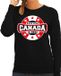 Bellatio Decorations Have fear Canada is here sweater met sterren embleem in de kleuren van de Canadese vlag - zwart - dames - Canada supporter / Canadees elftal fan trui / EK / WK / kleding L