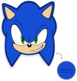 Herding Sonic Pillow Sonic Head 36 cm Blauw