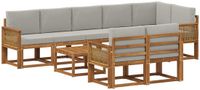 vidaXL - Hoek loungeset - Polyester - Naturel en lichtgrijs