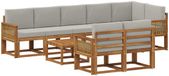 vidaXL - Hoek loungeset - Polyester - Naturel en lichtgrijs