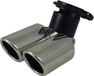 Merkloos / Sans marque Uitlaatsierstuk RVS Verstelbaar 2x 63mm rond - passend 45-58mm