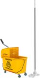 Homcom Dweil-emmer met wringer - Kunststof - 45x26,5x70cm - Geel