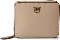 PINKO Taylor Zip Around Wallet Beige - Smoke Grey - Antique Gold
